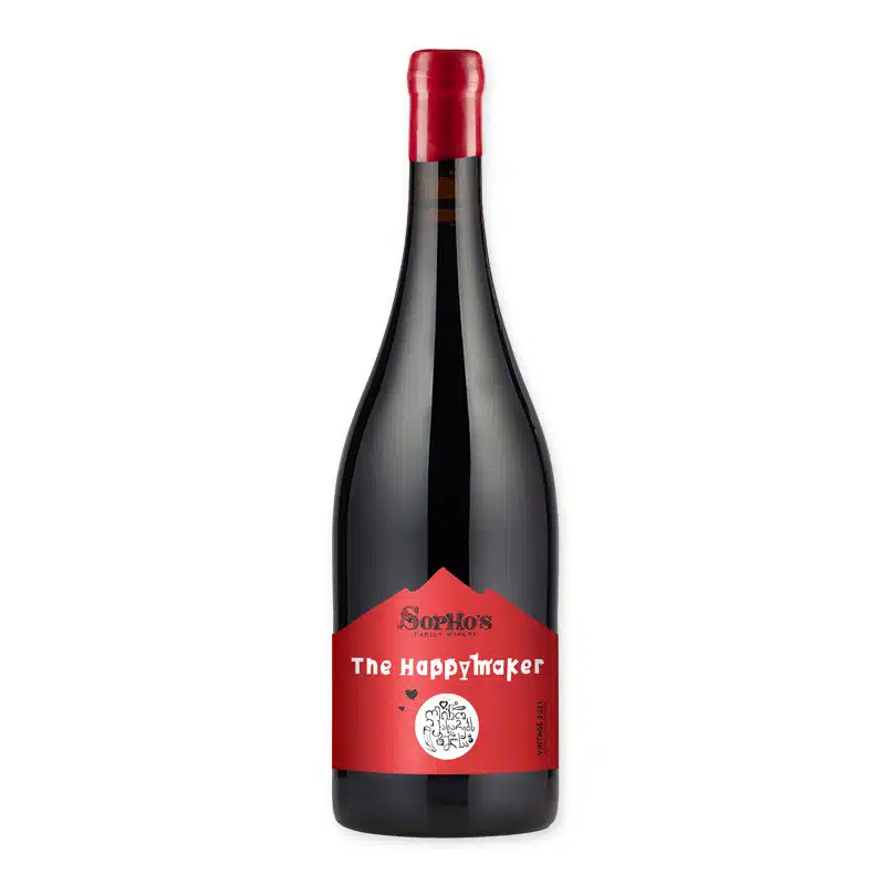 Proef eens deze Sopho's winery The Happymaker , een heerlijke droge, rode wijn met unieke smaak uit Georgië bij Wijnhuis-Mana.nl ✓ Service ✓ Kwaliteit ✓ Snelle levering