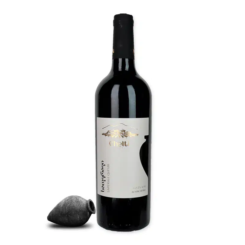 Proef de Chelti Saperavi Qvevri, een volle droge, rode wijn met unieke smaak uit Georgië bij Wijnhuis-Mana.nl ✓ Service ✓ Kwaliteit ✓ Snelle levering