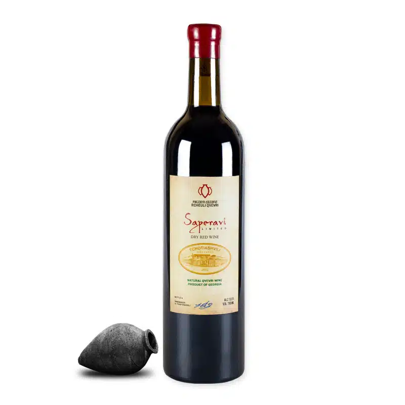 Proef de Tchotiashvili Family Vineyards Saperavi, een volle droge, rode wijn met unieke smaak uit Georgië bij Wijnhuis-Mana.nl ✓ Service ✓ Kwaliteit ✓ Snelle levering