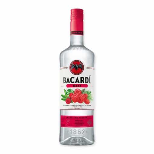 Ontdek Bacardi Razz 1L, een fruitige rum met de smaken van framboos en een hint van bramen. Ideaal voor cocktails. Bestel nu en geniet van een tropische smaakervaring.