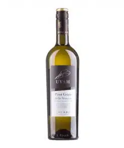 Ontdek Biscardo Uvam Pinot Grigio, een elegante witte wijn met aroma's van witte bloemen en citrus. Perfect voor elke gelegenheid.