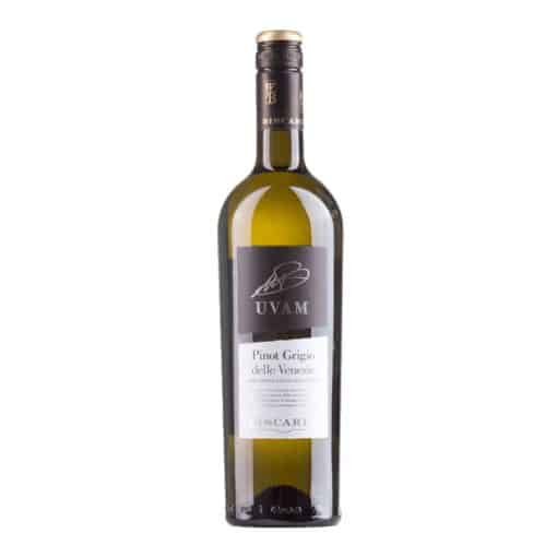 Ontdek Biscardo Uvam Pinot Grigio, een elegante witte wijn met aroma's van witte bloemen en citrus. Perfect voor elke gelegenheid.