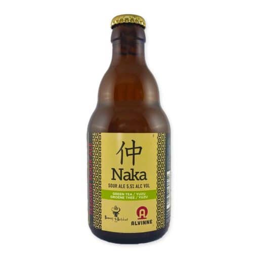 Ontdek Brouwerij Alvinne's Naka Sour Ale, een unieke blend van groene thee en Yuzu met frisse zure tonen. Perfect als zomers aperitief of bij visgerechten.
