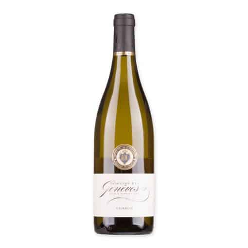 Geniet van Chablis Domaine de Geneves, een verfijnde witte wijn met elegante tinten van groene appels en een hint van citroen. Perfect voor elke gelegenheid.