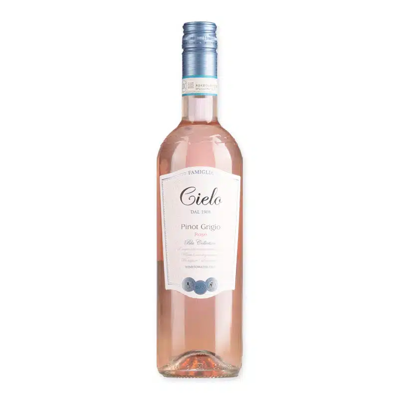 Ervaar de frisheid van Cielo Pinot Grigio Blush rosé. Een perfecte combinatie van bessen en bloemige tonen ideaal voor elk diner of als aperitief.