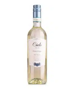 Ontdek Cielo Pinot Grigio IGT Veneto, een verfrissende Italiaanse witte wijn met tonen van groene appel en peer, perfect als aperitief of bij vis.