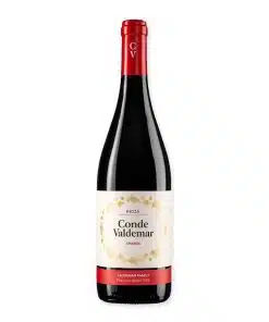 Ontdek Conde Valdemar Crianza Rioja, een uitmuntende Spaanse rode wijn met een perfecte balans tussen fruitige en kruidige tonen. Ideaal bij gegrild rood vlees of een kaasplankje.