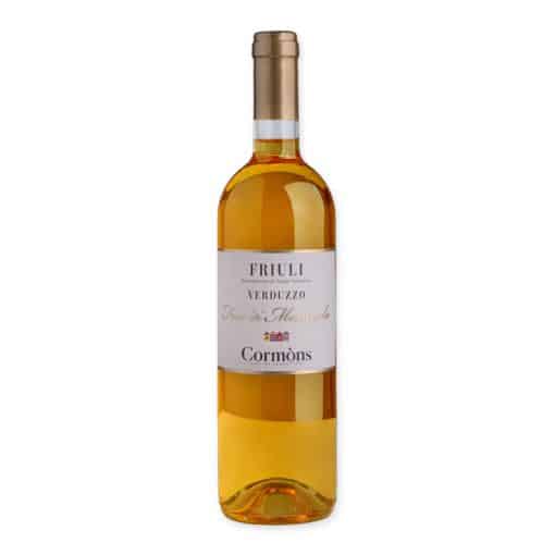 Proef de unieke Cormòns Fior di Mandorlo Dorè Verduzzo Friulano, een weelderige amber wijn uit Italië vol bloemen en fruitige tonen, perfect voor een luxe afsluiting van uw diner.