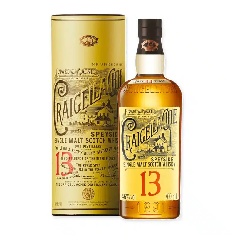 Ervaar de unieke smaak van Craigellachie 13 Years Old, een Schotse whisky met een rijke historie en een diepe, complexe smaak. Perfect voor speciale momenten.
