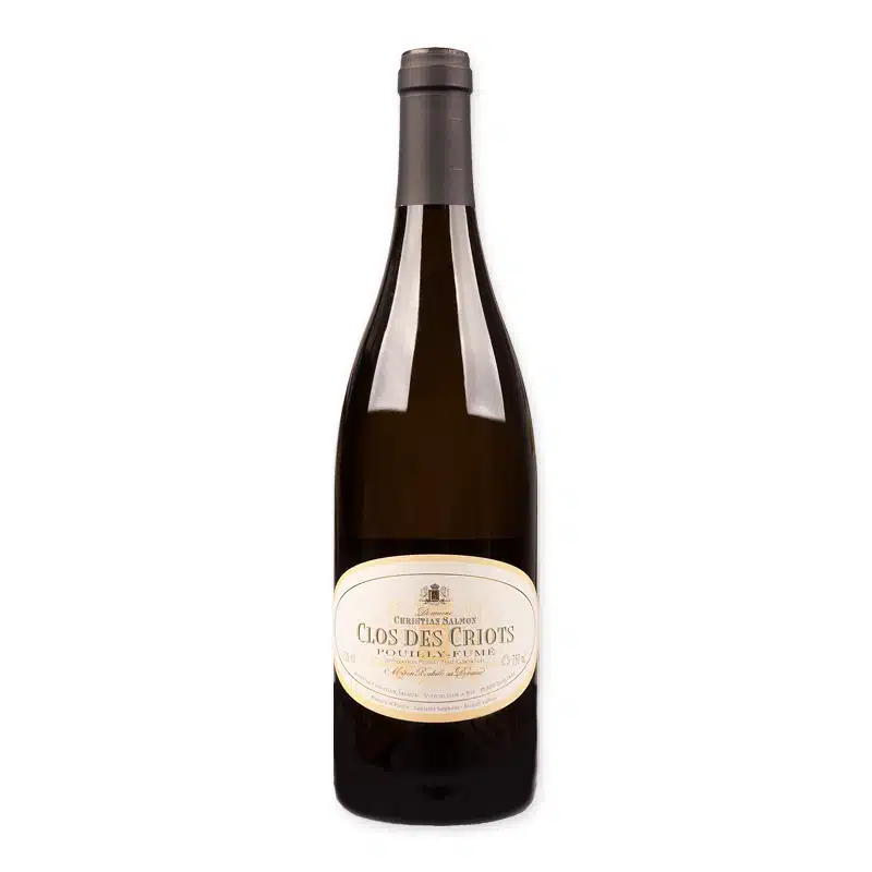 Ontdek Domaine Salmon Pouilly Fume Clos des Criots, een voortreffelijke Sauvignon Blanc vol mineraliteit en subtiele rokerigheid, perfect voor elke gelegenheid.