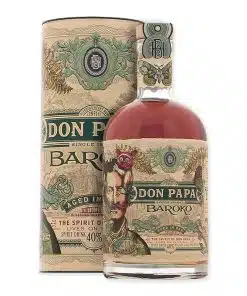 Ervaar de luxe van Don Papa Baroko, een Filippijnse rum met rijke tonen van vanille en karamel, ideaal voor zowel puur genot als verfijnde cocktails.