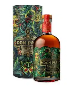 Ontdek Don Papa Masskara, een premium rum met diepe, rijke smaken van vanille en specerijen, perfect voor een cocktail of puur genot.