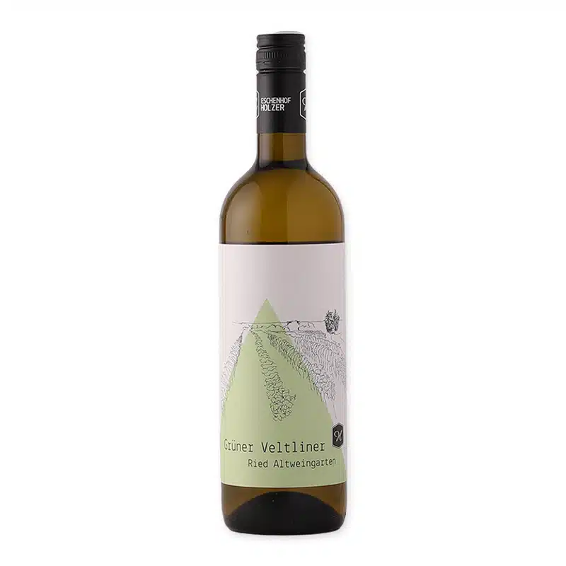 Ontdek de Eschenhof Holzer Grüner Veltliner Altweingarten, een prachtige witte wijn vol fruitige en mineralen tonen, perfect als aperitief of bij visgerechten.