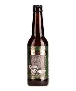 Geniet van Guilty Monkey IPA Aap, een Amerikaanse India Pale Ale met frisse citrus- en dennentonen, een heerlijke bittere afdronk. Ideaal voor liefhebbers van avontuurlijke bieren.