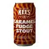 Ontdek Kees Caramel Fudge Stout, een stout met diepe tonen van karamel en chocolade, ideaal voor bij een hartige maaltijd of een rijk dessert.