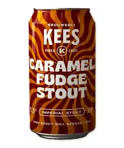 Ontdek Kees Caramel Fudge Stout, een stout met diepe tonen van karamel en chocolade, ideaal voor bij een hartige maaltijd of een rijk dessert.