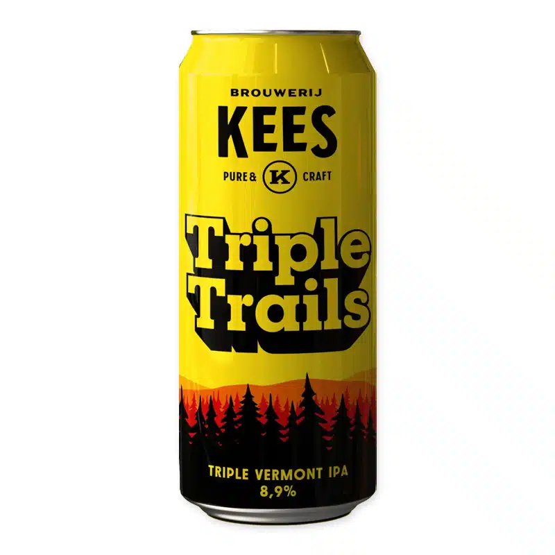 Ontdek Kees Triple Trails Triple Vermont IPA, een krachtige tripel IPA rijk aan Amerikaanse hops, perfect voor liefhebbers van de Amerikaanse IPA-stijl.