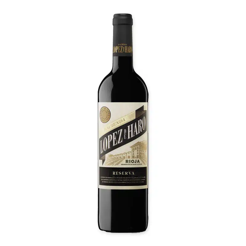 Ontdek Lopez Haro Rioja Reserva, een voortreffelijke Spaanse wijn van oudste wijnstokken uit Rioja Alta. Perfecte harmonie van fruit en specerijen met een luxueuze afdronk.
