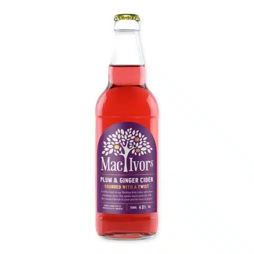 Proef de unieke combinatie van pruim en gember in Macivors Plum & Ginger Irish Cider. Een verfrissende Ierse cider die perfect past bij diverse gerechten. Bestel nu om de echte smaak van Ierland te ervaren!