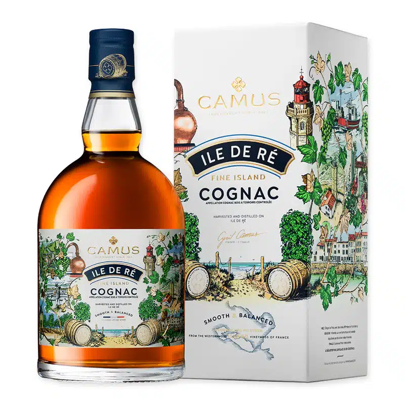 Ontdek Camus Ile De Re Cognac, een expressie van Île de Ré's unieke klimaat met tonen van zeezout, verse kruiden en een rokerige finish. Perfect voor speciale avonden.