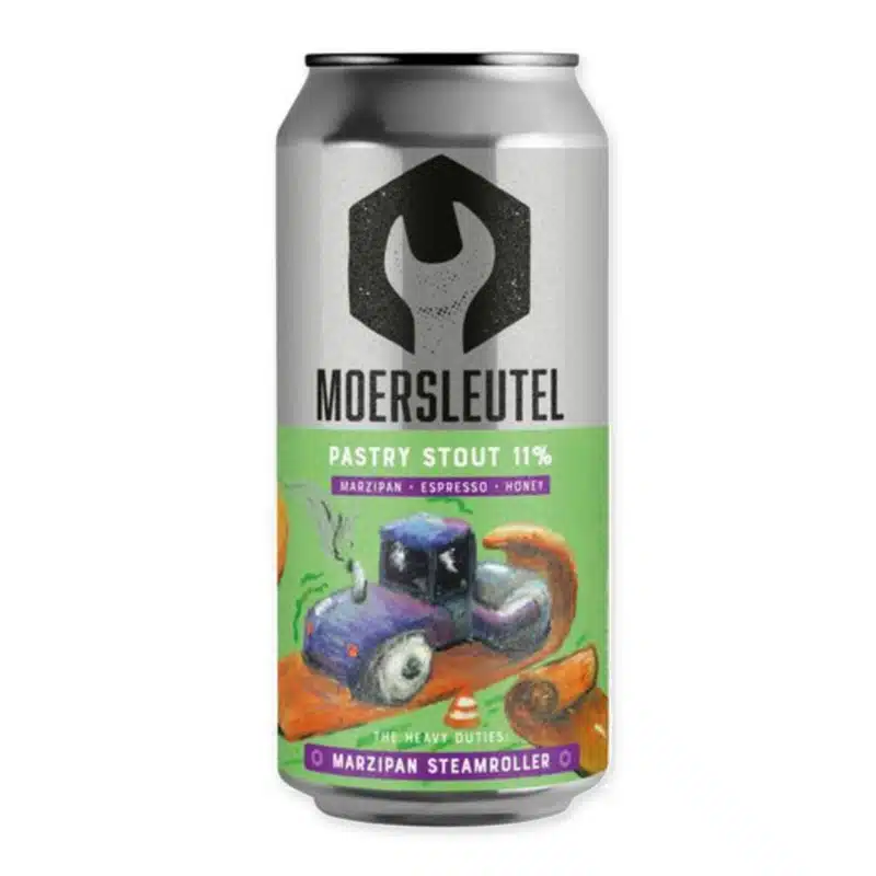 Duik in de wereld van complexe smaken met onze Moersleutel Marzipan Steamroller Pastry Stout. Ervaar de unieke combinatie van chocolade, amandel en marsepein in elk glas.