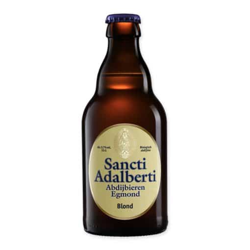 Ontdek het Sancti Adalberti Blond! Dit ambachtelijke bier, gebrouwen in de abdij van Egmond, biedt een perfecte balans tussen bloemige en kruidige noten, ideaal voor elke gelegenheid.