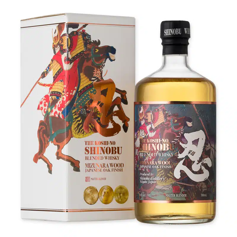 Ontdek Shinobu Blended Whisky, met noten van vanille, fruit en specerijen. Geniet van de rijke, romige tonen, perfect voor bijzondere momenten. Koop nu!