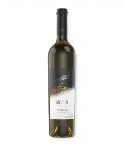 Ontdek Stobi Temjanika, een expressieve Macedonische wijn met aroma's van jasmijn en muskaat, ideaal als aperitief of bij gevarieerde gerechten.