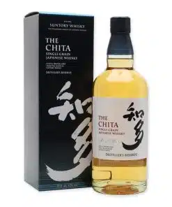 Ontdek Suntory The Chita Whisky, een zijdezachte Japanse single grain whisky met tonen van honing en rijp fruit. Perfect voor speciale gelegenheden.