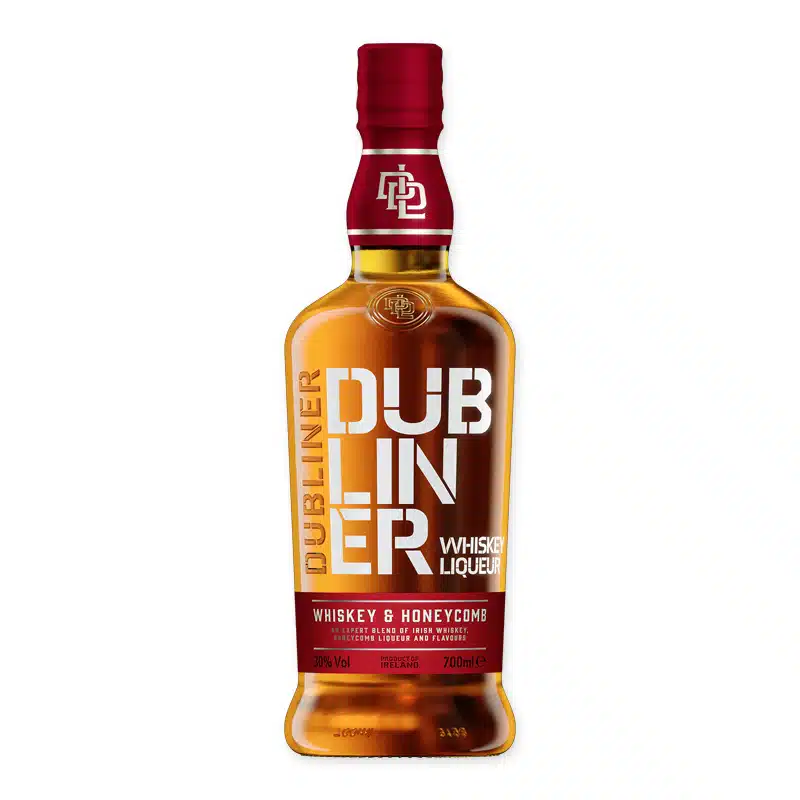 Ontdek The Dubliner Honeycomb Irish Whisky Liquer, een unieke blend van Ierse whisky en honingraat. Ideaal voor een speciale afsluiter of als een luxe toevoeging aan cocktails.