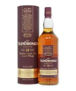 Ontdek The Glendronach 10 Years Old Forgue, een 10 jaar oude Schotse whisky vol rijke tonen van gedroogd fruit en rokerige turf. Perfect voor liefhebbers van diepe, complexe whisky.