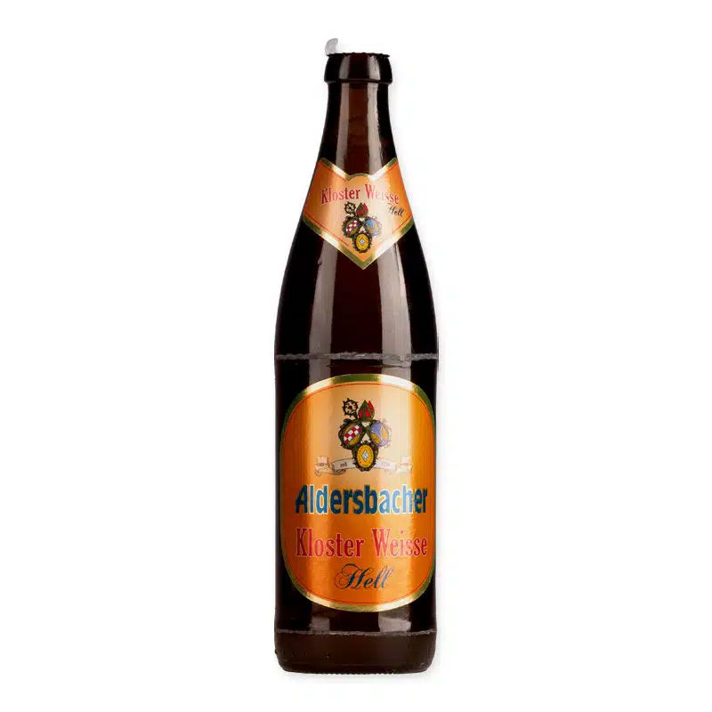 Proef de echte Duitse Weizenbier-ervaring met Aldersbacher Kloster Weisse Hell. Ideaal voor liefhebbers van rijk, fruitig bier met historische wortels.