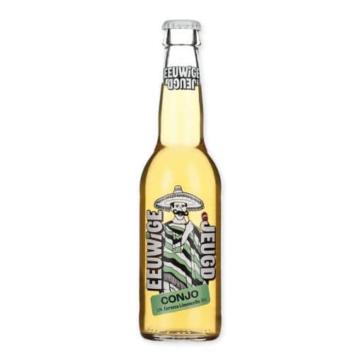Ontdek de De Eeuwige Jeugd Conjo Cerveza Limoncello, een speciaalbier met de frisse smaak van limoncello, ideaal als aperitief of bij een lichte maaltijd.