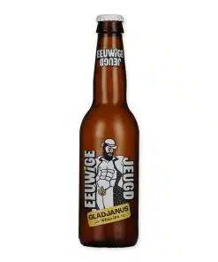 Proef de unieke Gladjanus White IPA van De Eeuwige Jeugd, perfect voor elke gelegenheid met z'n lichte, frisse smaak met hints van citrus en bloemen. Ideaal voor liefhebbers van unieke Nederlandse brouwkunst.