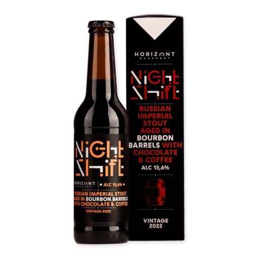 Ontdek Horizont NS2022 RIS Bourbon BA, een stoutbier met een rijke melange van chocolade en koffie, gerijpt in bourbonvaten voor een unieke smaakdiepte.