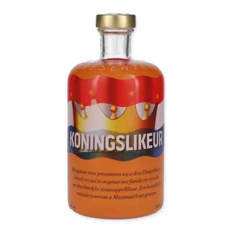 Ontdek Koningslikeur 50cl: een uitmuntende distillatie van kruiden en vruchten, perfect voor een digestief of in elegante cocktails. Een vleugje royalty in elk glas!