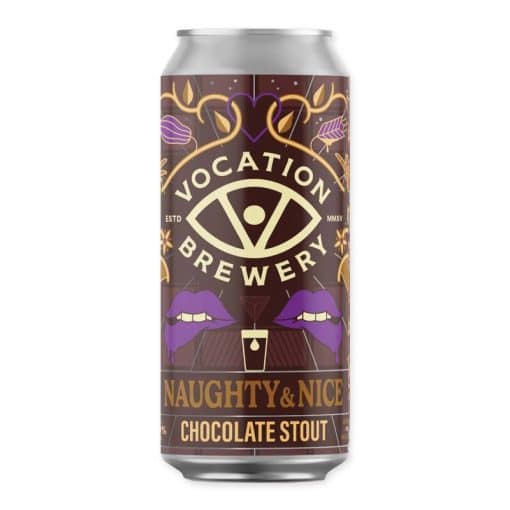 Ontdek de Vocation Brewery Naughty and Nice Chocolate Stout, een chocoladestout met een rijke, diepe smaak en subtiele zoetheid, perfect voor elke gelegenheid.