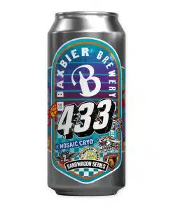 Bandwagon 433 is een 8% Double NEIPA van Baxbier. DDH met Idaho 7, Mosaic Cryo & Amarillo – sappig en zijdezacht.