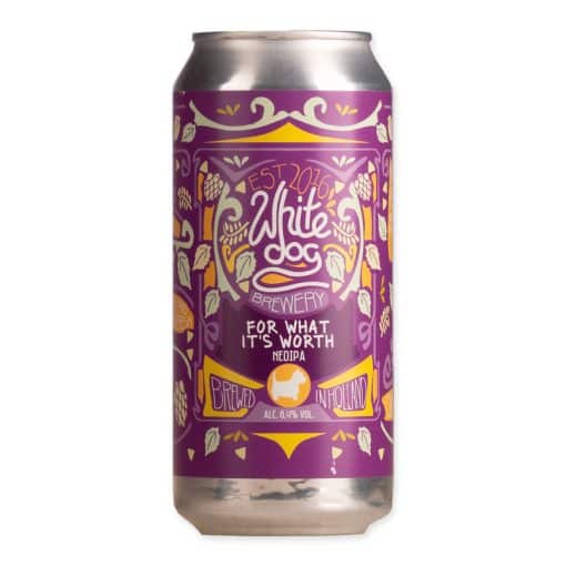 For What It’s Worth is een 8,4% NE DIPA van White Dog, drie keer gedryhopt met Citra, Cryo & Spectrum. Tropisch, juicy en krachtig.
