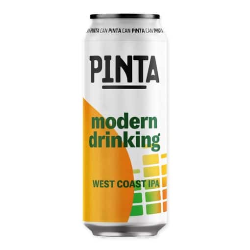 Browar Pinta Modern Drinking is een strakke, bitter hoppige West Coast IPA van 6.5% met Mosaic-hop. Fris, droog en intens.
