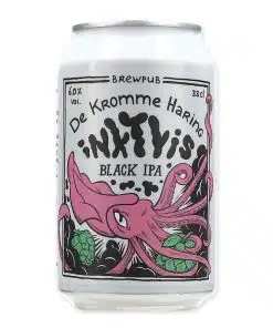 De Kromme Haring Inktvis Black IPA 33cl combineert fruitige hoparoma’s met subtiele roast. Verfrissend, doordrinkbaar en perfect in balans.