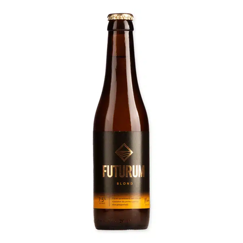 De Toekomst/Futurum Blond is een karaktervol blond bier van 7,5%, met Styrian Golding-hop en kruidige gisttonen.