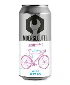 Moersleutel Blueprint Series; Bicycle is een NEIPA van 6% met tonen van mango, kruisbes en vanille. Fris, fruitig en romig.