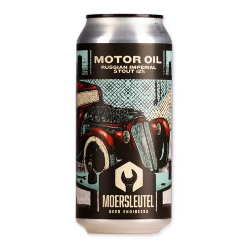 Moersleutel Motor Oil is een krachtige 12% Russian Imperial Stout met chocolade, koffie en vanille. Vlaggenschip van de brouwerij.