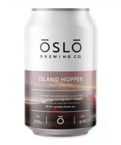 Oslo Brewing Island Hopper is een 6,7% West Coast IPA met tropisch fruit, citrus en dennenhars. Een werelds hoppig avontuur.