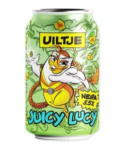 Uiltje Juicy Lucy is een NEIPA met mango, ananas en passievrucht. Hazy, fruitig en zijdezacht met 5,5% alcohol.