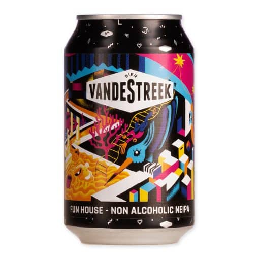 Funhouse (0,5%) is een NEIPA zonder alcohol van Vandestreek. Romig, hoppig en fruitig – met citrus en tropisch fruit.