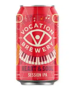 Vocation Heart & Soul Session IPA 330ml is glutenvrij, fruitig en fris. Citrus, passievrucht en grapefruit, met slechts 4,4% alcohol.