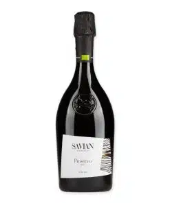 Savian Prosecco Spumante DOC Extra Dry: frisse biologische prosecco met groene appel en bloemige tonen. Perfect als aperitief of bij lichte gerechten.