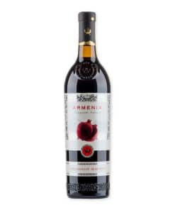 Armenia Wine Pomegranate Semi-Sweet is een semi-zoete rode wijn (12%) uit Armenië, gemaakt van granaatappelen en druiven. Intens fruitig, verfrissend en veelzijdig.